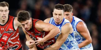 'Got found out a bit': Essendon young gun's honest review of battle with Roos bull