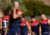 Max Gawn after Melbourne's loss to Fremantle in R12, 2024. Picture: AFL Photos