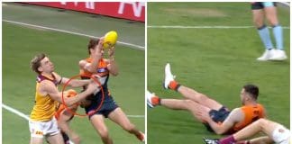 GWS blow as star midfielder Stephen Coniglio is subbed out following crunching contest