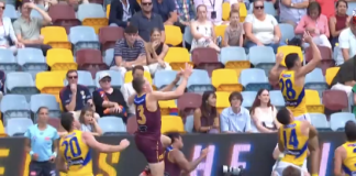 Brisbane forward cops nasty concussion scare after friendly-fire knock