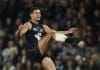 MELBOURNE, AUSTRALIA - JULY 15: Jack Silvagni of the Blues kicks a goal during the round 18 AFL match between Carlton Blues and Port Adelaide Power at Marvel Stadium, on July 15, 2023, in Melbourne, Australia. (Photo by Daniel Pockett/Getty Images)