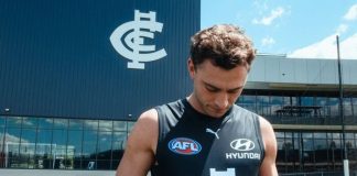 Will Hayward's first day at Carlton. Credit: Carlton FC