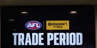 MELBOURNE, AUSTRALIA - OCTOBER 06: during the 2025 Continental Tyres AFL Trade Period at Marvel Stadium on October 6, 2025 in Melbourne, Australia. (Photo by James Wiltshire/AFL Photos via Getty Images)
