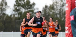 Tom Green at Giants training. Credit: GWS
