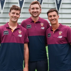 Harris Andrews, Josh Dunkley and Hugh McCluggage. Credit: Brisbane Lions FC