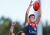 Cross it off the list: How Melbourne recruit earned AFL chance MELBOURNE, AUSTRALIA - APRIL 02: Paddy Cross of the Demons attempts to mark the ball during the 2023 VFL Round 02 match between the Casey Demons and the Sydney Swans at Casey Fields on April 2, 2023 in Melbourne, Australia. (Photo by Dylan Burns/AFL Photos via Getty Images)