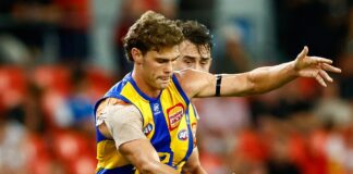 West Coast makes Tribunal call on midfielder’s ban GOLD COAST, AUSTRALIA - MARCH 15: Deven Robertson of the Eagles in action during the 2026 AFL Round 01 match between the Gold Coast Suns and the West Coast Eagles at People First Stadium on March 15, 2026 in the Gold Coast, Australia. (Photo by Russell Freeman/AFL Photos via Getty Images)