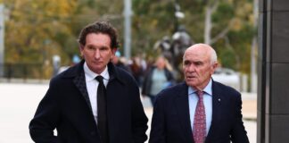 Hird responds to THAT photo with former Essendon leaders MELBOURNE, AUSTRALIA - JUNE 10: James Hird (L) and Paul Little arrive ahead of the State Funeral for Neale Daniher at Melbourne Cricket Ground on June 10, 2026 in Melbourne, Australia. The former VFL/AFL player and coach, Daniher passed away on 25th May, following a long battle with MND. (Photo by Daniel Pockett/Getty Images)